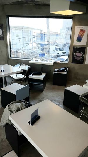 interior of location - seating 2nd floor at Nuldam Space - Haebangchon in Seoul