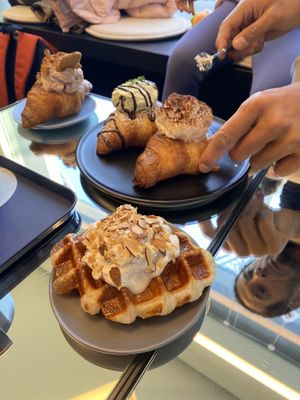 Vegan craffle (croissant waffle)  at Nuldam Space - Haebangchon in Seoul