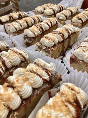 vegan/gf banana tahini coconut tres leches cakes   at Little Rico in Hudson