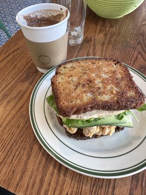 El jardín verde sandwich with chaga cocoa  at Little Rico in Hudson