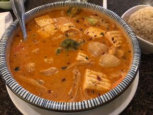 Vegan Massaman Curry at Angel in Riverside