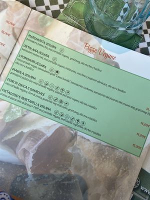 Menù veg  at Assaje in Turin