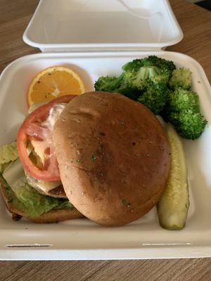 Jalapeño burger. This was very delicious! at Green Vegetarian Cuisine at Alon in San Antonio