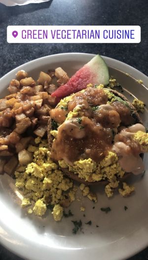 Vegan breakfast   at Green Vegetarian Cuisine at Alon in San Antonio
