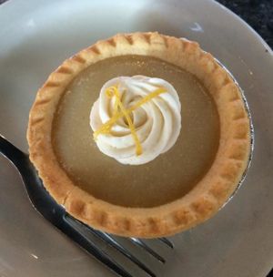 Mini lemon merengue pie at Green Vegetarian Cuisine at Alon in San Antonio