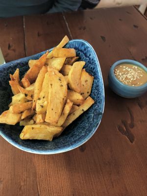 Fries at Egeo Suvlakeria Griega - Lavapiés in Madrid