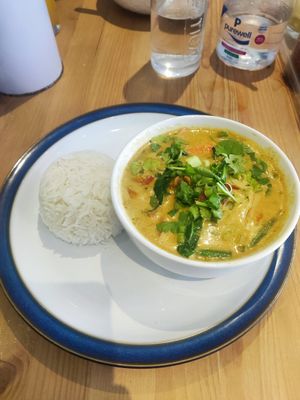Cambodian curry with rice at The Mekong Cat in Stockport