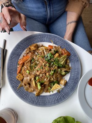 Drunken noodles with tofu   at The Mekong Cat in Stockport
