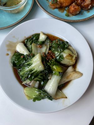 Sautéed pak choi with garlic   at The Mekong Cat in Stockport