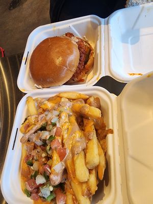 Nashville Hot, my non vegan friend couldn't believe it wasn't chicken! at Project Pollo in Round Rock