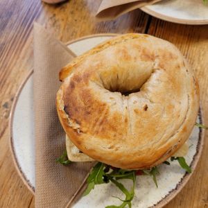 Avo halloumi at The Bagel Shop in Sidmouth