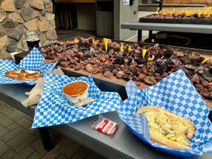 Beyond brat, vegan chili and pretzel which can be made vegan! at Munchen Haus in Leavenworth