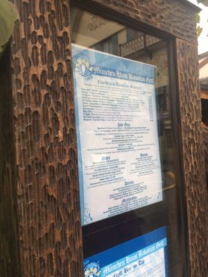 Menu  at Munchen Haus in Leavenworth