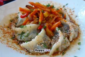 Yummy vegan pelmeni at Cafe SOK in Moscow