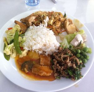 So many delicious things! at Phounsub Restaurant in Vientiane