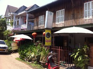 Street facade at Phounsub Restaurant in Vientiane