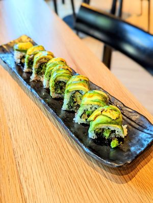 Dragon Roll (crispy broccoli, avocado and "unagi" sauce) at Planta Queen - Fort Lauderdale in Fort Lauderdale