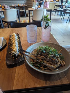 July Specials: Golden Summer Maki (left) and Wild Mushroom Udon (right). Mouth wateringly delicious at Planta Queen - Fort Lauderdale in Fort Lauderdale