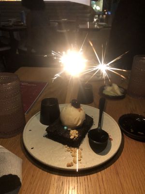 Birthday brownie   at Planta Queen - Fort Lauderdale in Fort Lauderdale