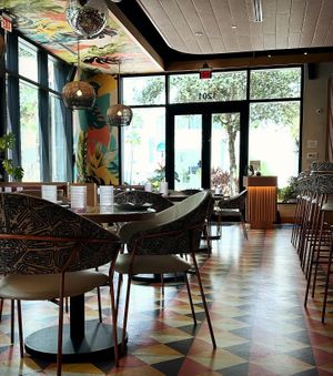 Planta Queen interior, it’s got a disco ball!  at Planta Queen - Fort Lauderdale in Fort Lauderdale