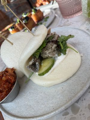 Bao slider with kimchi on the side   at Planta Queen - Fort Lauderdale in Fort Lauderdale