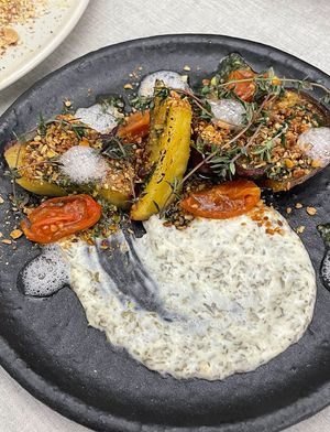 Forget the name of this. But it was pretty nice with grilled vegetable and herbs on bubbly sauce  at JumJumJumJumJumJum - 점점점점점점 in Seoul