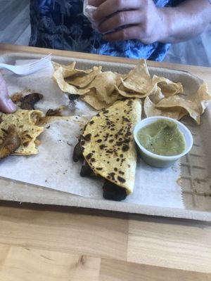 Quesadilla with mushroom tikka tinga  at Tacowala in Somerville
