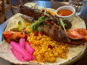 Shish Kebab - main course at Mazaya in Krakow