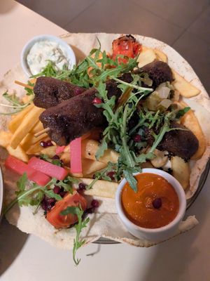Shish vegan kebab at Mazaya in Krakow