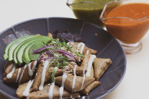 Chilaquiles with red or green sauce. You can choose amaranth or almond nacho  at La Otilia - Polanco in Mexico City