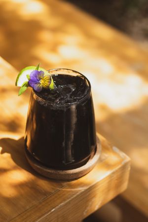 lemonade with activated charcoal  at La Otilia - Polanco in Mexico City