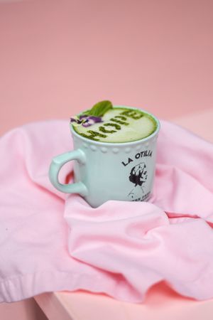 Matcha latte with almond, coconut, oatmeal or soy milk  at La Otilia - Polanco in Mexico City