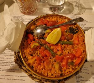 Vegan paella at El Cortijillo in Mijas