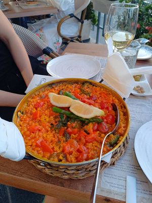 Vegan paella at El Cortijillo in Mijas