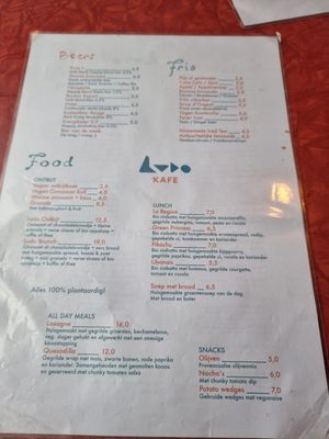 menu at LUDO in Ghent