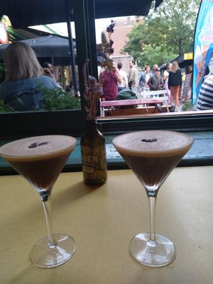 espresso martini's by the window at LUDO in Ghent