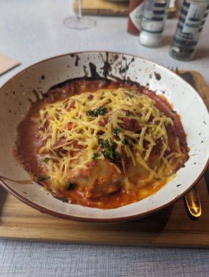 vegan lasagna at LUDO in Ghent