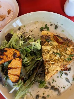 Began quiche and side salad  at LUDO in Ghent