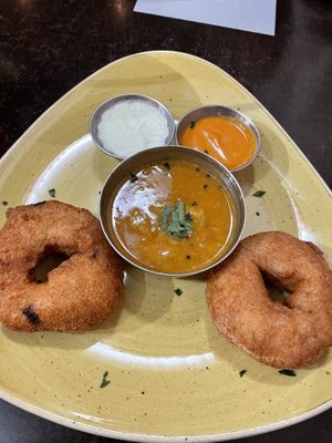 Uzhunnu Vada - Rice and lentil doughnuts   at Malayalam in Eastbourne
