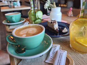 Cappucinos with soy milk at FLORISTA Cafe in Miloslavov