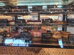 Cakes selection with typically 1 or 2 vegan options  at FLORISTA Cafe in Miloslavov