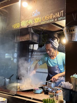 Enthusiastic cook! at Pad Thai Cart in Pai