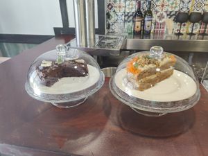 Vegan cakes at Veggira in Bilbao