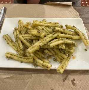 Pasta pesto at Veggira in Bilbao