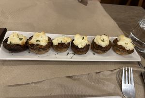 Stuffed mushrooms  at Veggira in Bilbao