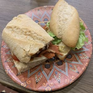 The vegan-bacon pintxo and chicken curry pintxo #Veganuary at Veggira in Bilbao