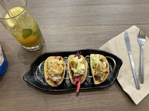 tofu “seafood" tacos  at Veggira in Bilbao