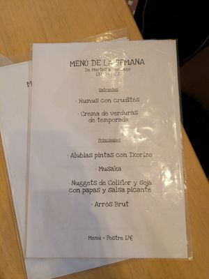 Menú 6/2/25 at Veggira in Bilbao