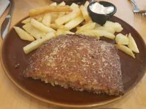 Katxopo, a kind of cheese schnitzel, very delicious at Veggira in Bilbao