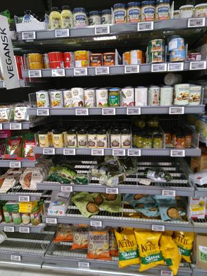 Vegan shelf at Føtex in Copenhagen